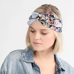 Aveuri 2022 European And American Floral Cross Hairband Temperament Printing Knotted Headband Headband Wide Edge Wash Hair Accessories