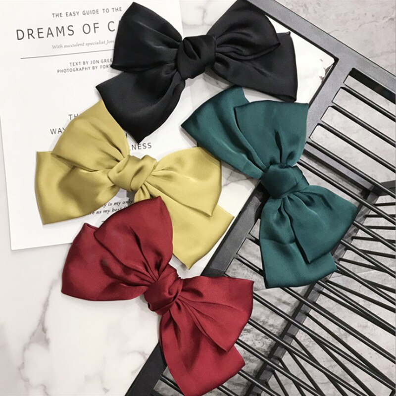 High-end hair accessories women's retro big bow hair clip top clip fairy Mori female line half ball hairpins wild girl headwear