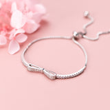 Christmas Gift  Bowknot Charm Bracelet & Bangle For Women Wedding Party Jewelry Pulseras Mujer sl105