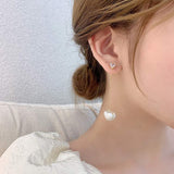 Aveuri Korean Crystal Trendy Zircon Butterfly Drop Earrings Round Dangler For Women Fashion Temperament Jewelry Accessories