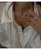Christmas Gift 2023 New Fashion Classic Ladies Simple and Generous Geometric Clavicle Chain Hollow Chain Jewelry Gift Wedding Banquet Necklace