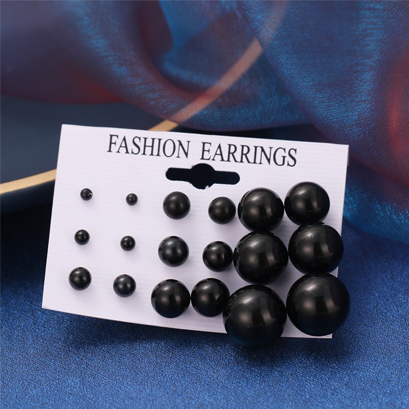 Aveuri White Simulated bead Earrings Set For Women On Ear Ball Stud Earrings Bijouteria brincos Jewelry Accessories Wholesale