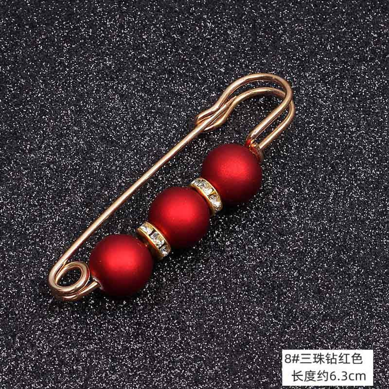 Lapel Pin Women Simulated-Pearl Pendant Pins Crystal Rhinestone Brooch For Woman Scarf Buckle Clips Hat Clothes Multipurpose Pin