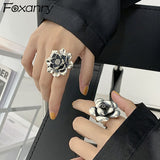 Aveuri alloy Engagement Rings New Fashion Creative Exaggeration Flower Vintage Punk Party Jewelry Gifts for Women