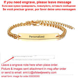 Christmas Gift Personalize Baby Name Bracelet Figaro Chain Smooth Bangle Link Gold Tone No Fade Safty Jewelry 12cm to 15cm