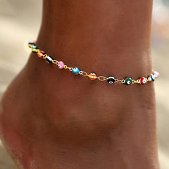 Women Bohemian Colorful Eyes Anklets Bracelet Summer Beach Anklets On Foot Ankle Leg Chain 2023 Fashion Jewerly AM6003