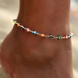 Women Bohemian Colorful Eyes Anklets Bracelet Summer Beach Anklets On Foot Ankle Leg Chain 2023 Fashion Jewerly AM6003