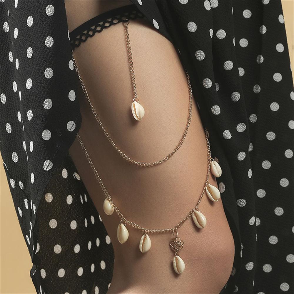 Aveuri Sexy Multi-Layers Pearl Leg Chain Anklet Body Jewelry For Women Luxury Long Tassel Pearl Pendant Leg Thigh High Body Chain