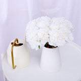 Aveuri 5pcs Silk Peonies Artificial Flowers White Wedding Home Decor Bouquet Pretty Autumn Scenes Arrangement Peony Fake Flower Cheap