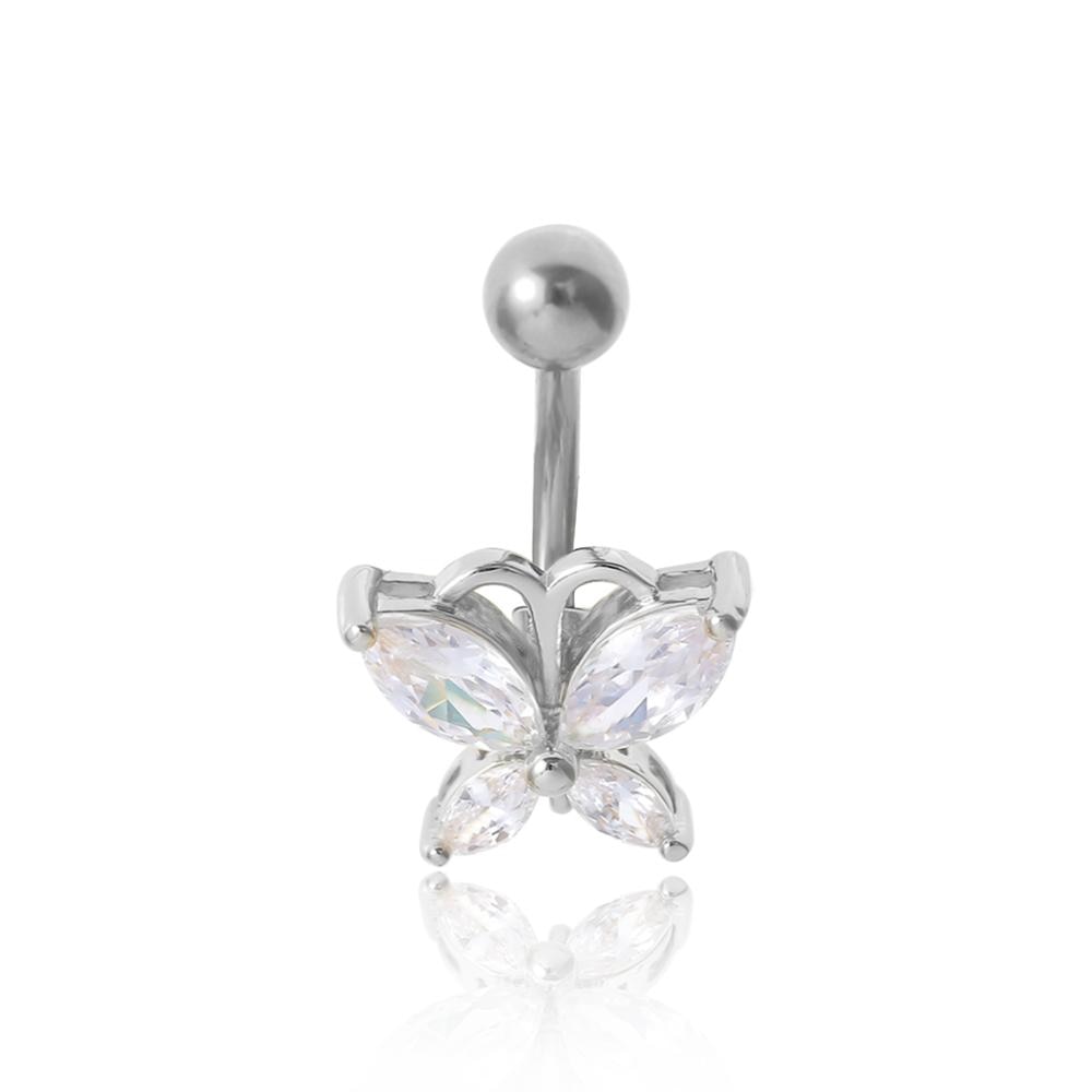 Aveuri Crystal Steel Belly Button Sexy Navel Piercing Nombril Ombligo Women Dangling Body Navel Jewelry Belly Button Rings Charm