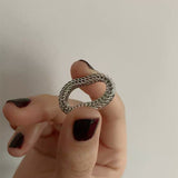 AVEURI Korean Fashion Geometric Square Purple Rhinestone Metal Chain Zircon Rings For Women Girl Jewelry 2023 NEW