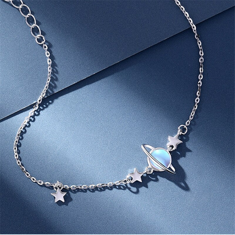Christmas Gift alloy Moonstone Planet Tassel Star Bracelet &Bangle For Women Girls Party Jewelry SL171