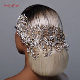 Aveuri HP240 Luxury Bridal Headband Alloy Flower Hair Tiara Rhinestone Headdwear Queen Headdress Wedding Hair Accessories