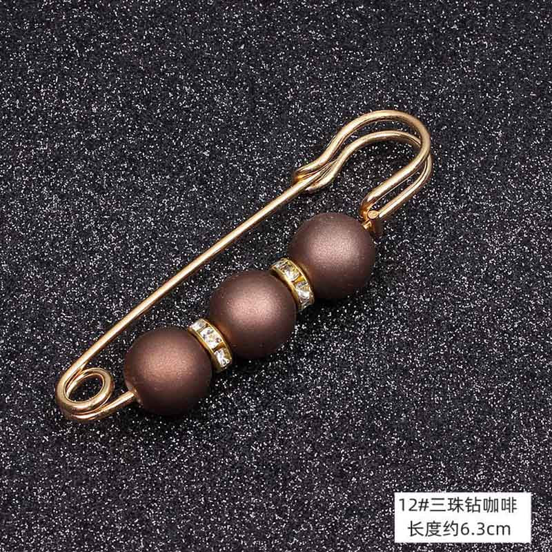 Lapel Pin Women Simulated-Pearl Pendant Pins Crystal Rhinestone Brooch For Woman Scarf Buckle Clips Hat Clothes Multipurpose Pin