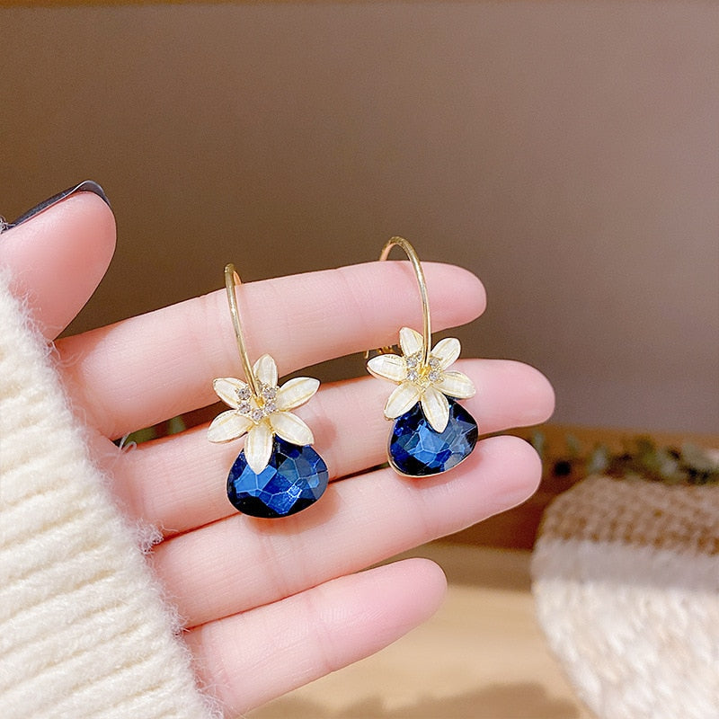 Christmas Gift Fashion Crystal Bow Knot Stud Earrings For Women Pearl Cherry Flowers Rhinestone Red Earring Girls Party Christmas Jewelry Gifts