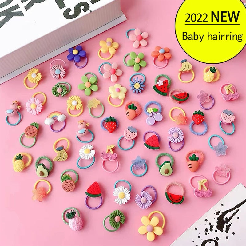 Back to school 2023 AVEURI 10PCS/Set Cute Cartoon Animals Hair Bands Girls Elastic Rubber Band Headwear Hair Accessories Kids Headband Ornaments Gift