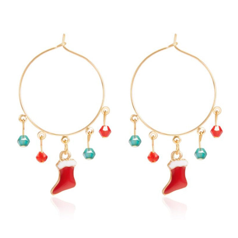 Christmas Gift New Trendy Statement Christmas Tree Earrings For Women Santa Claus Snowman Drop Earrings Jewelry Girls Christmas Gifts Wholesale