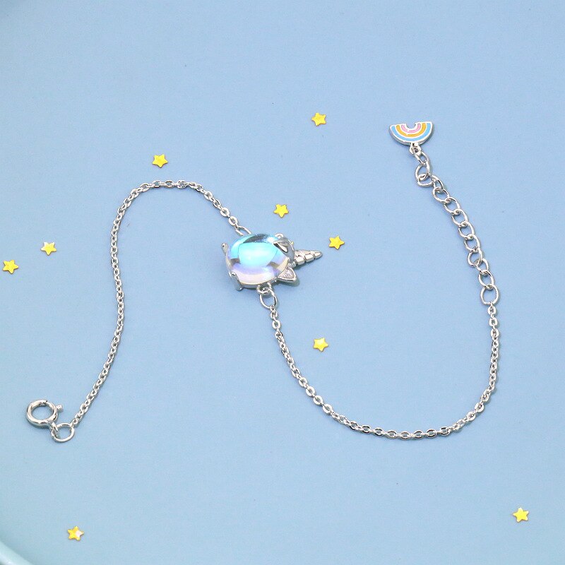 Christmas Gift Rainbow Unicorn Charm Bracelet & Bangles Adjustable Braclets For Women Jewelry A211