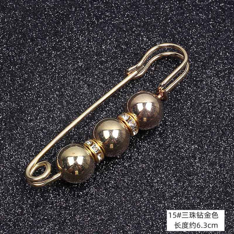 Lapel Pin Women Simulated-Pearl Pendant Pins Crystal Rhinestone Brooch For Woman Scarf Buckle Clips Hat Clothes Multipurpose Pin