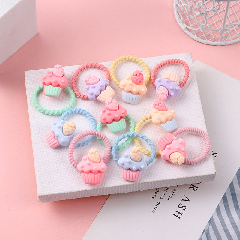 Back to school 2023 AVEURI 10PCS/Set Cute Cartoon Animals Hair Bands Girls Elastic Rubber Band Headwear Hair Accessories Kids Headband Ornaments Gift