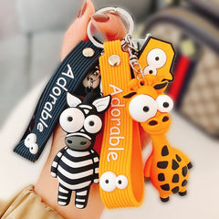 Aveuri Cute Zebra Doll Pendant Key Chain Cartoon Cute Car Key Chain Ring Student Bag Pendant