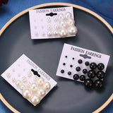 Aveuri White Simulated bead Earrings Set For Women On Ear Ball Stud Earrings Bijouteria brincos Jewelry Accessories Wholesale
