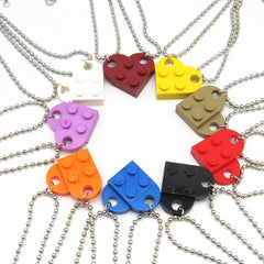 Aveuri Punk Heart Brick Couples Love Necklace For Lovers Women Men Cute Elements Friends Necklaces Valentines Gift Jewelry