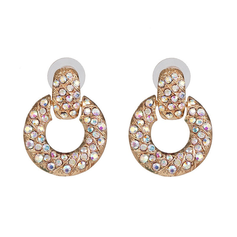 AVEURI New Fashion Boho Crystal Earrings For Women Rhinestone Statement Pearl Drop Dangle Earrings Xmas Jewelry Gifts