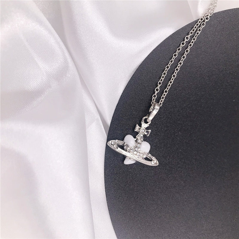 Christmas Gift Vintage Noble 14k Real Gold Heart Chain Necklace for Women Luxury Jewelry Pendant AAA Shiny Zirconia Wedding Party Gift Ins Hot
