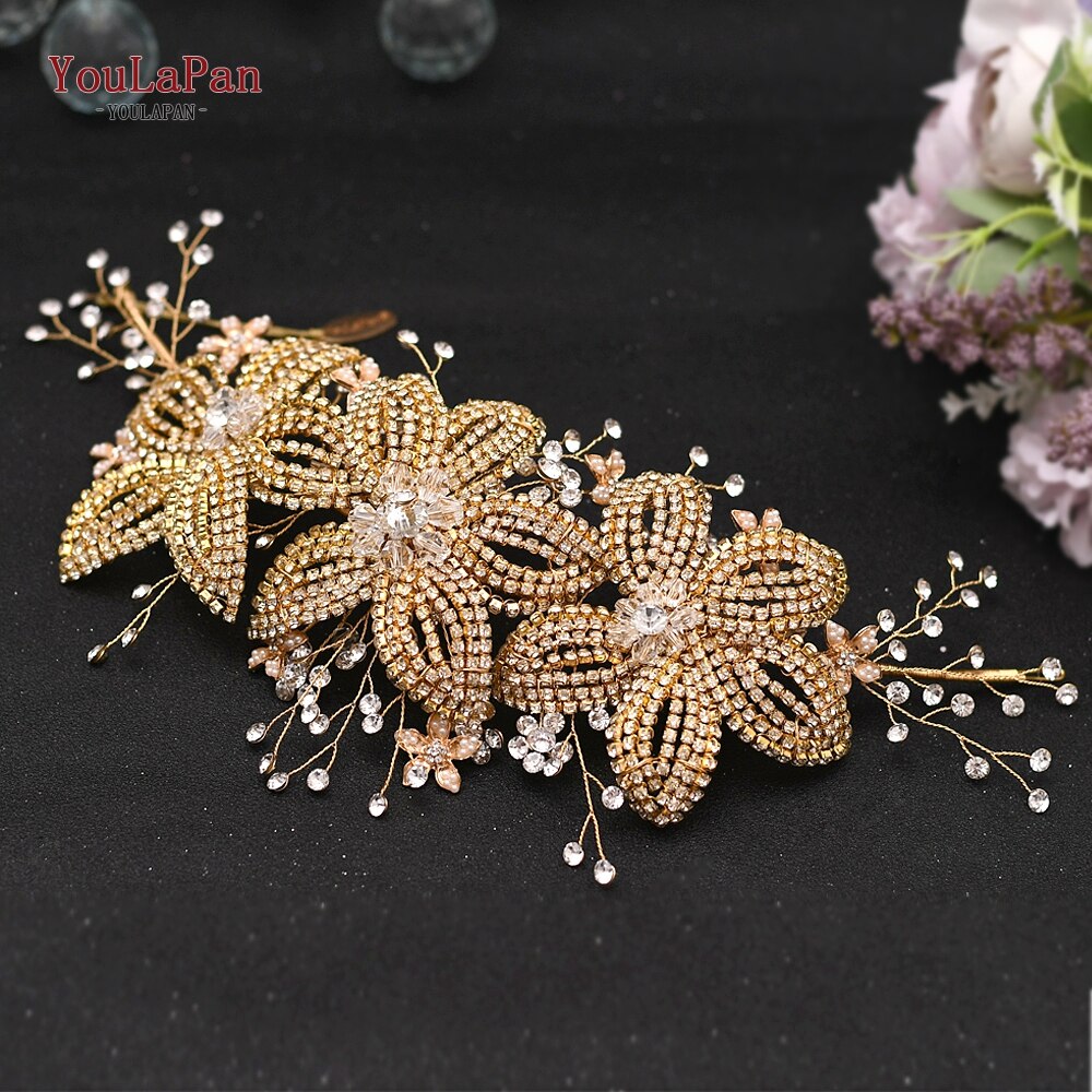 Aveuri HP252 Wedding Headband Bridal Headpieces Handmade Wedding Hair Accessories For Woman Gold Crowns For Wedding Headwear