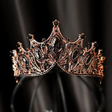 Baroque Vintage Handmade Red Crystal Beads Bridal Tiaras Rhinestone Diadema Crowns Hairbands Party Wedding Hair Jewelry