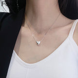 Aveuri Alloy Clavicle Chain Necklace Trendy Elegant Irregular Geometric Party Jewelry LOVE Heart Gifts for Women