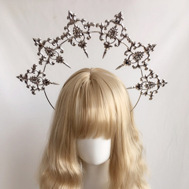 DIY Material Package Lolita Jewelry accessories embossed European style headband hollow crown  beaded headband