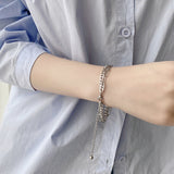 Summer girl minimalist adjustable gold bracelet INS small design titanium steel metal chain Korean handware