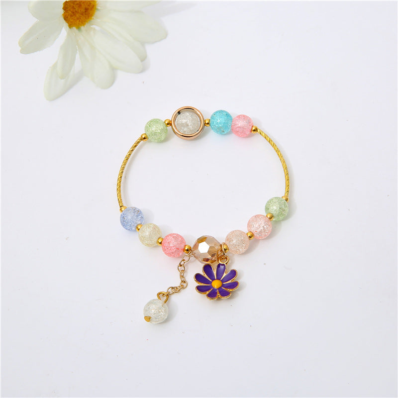 Aveuri - Flower Crystal String Beads Female Sunflower Bracelets