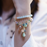 New double circle grape hand chain female INS retro pearl bracelet ancient wind hand-made jewelry girl bead bracelet