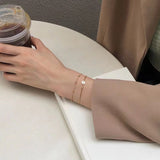 Aveuri - Women's Sterling Sier Small Beads Fine Curb Bracelets
