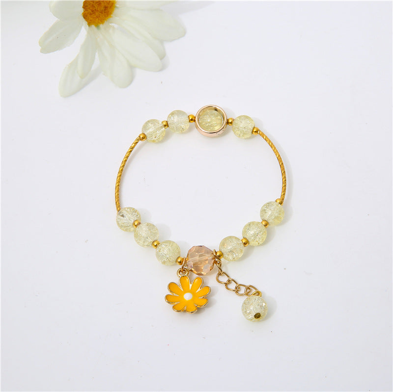 Aveuri - Flower Crystal String Beads Female Sunflower Bracelets