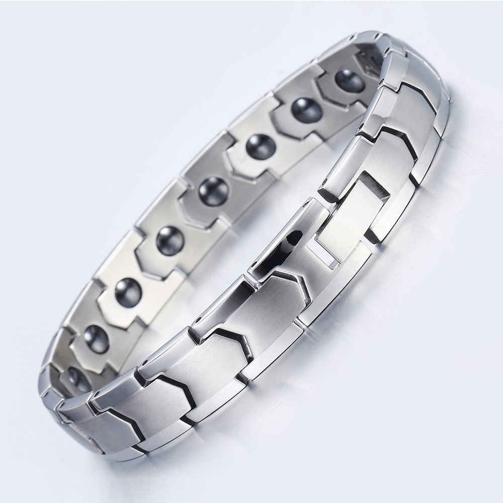 Aveuri - Men's Stainless Steel Magnetic Therapy Energy Ornament Bracelets
