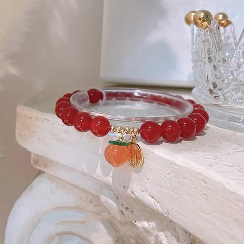 Aveuri - Natural South Red Agate Peaches Crystal Female Bracelets