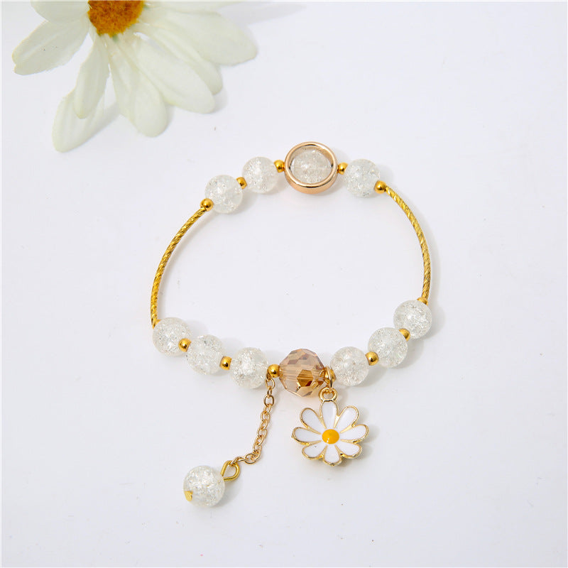 Aveuri - Flower Crystal String Beads Female Sunflower Bracelets