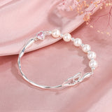 Aveuri - Sterling Sier Branch Half Small Pearl Bracelets