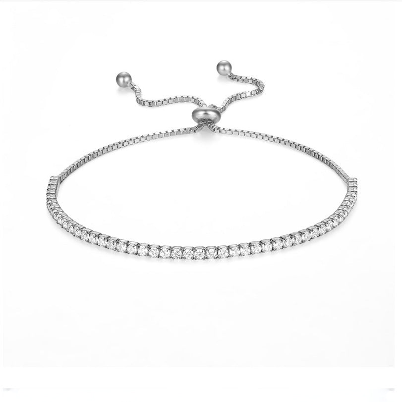 Aveuri - Sier Light Luxury Diamond Tennis Style Bracelets