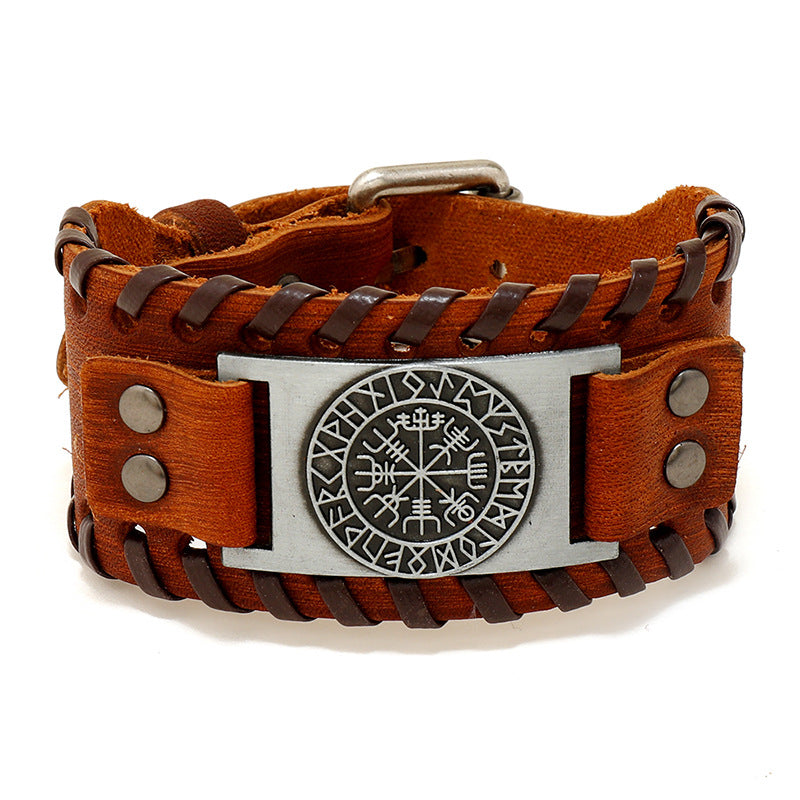 Aveuri - Men's Nordic Viking Pirate Cattle Leather Vintage Bracelets