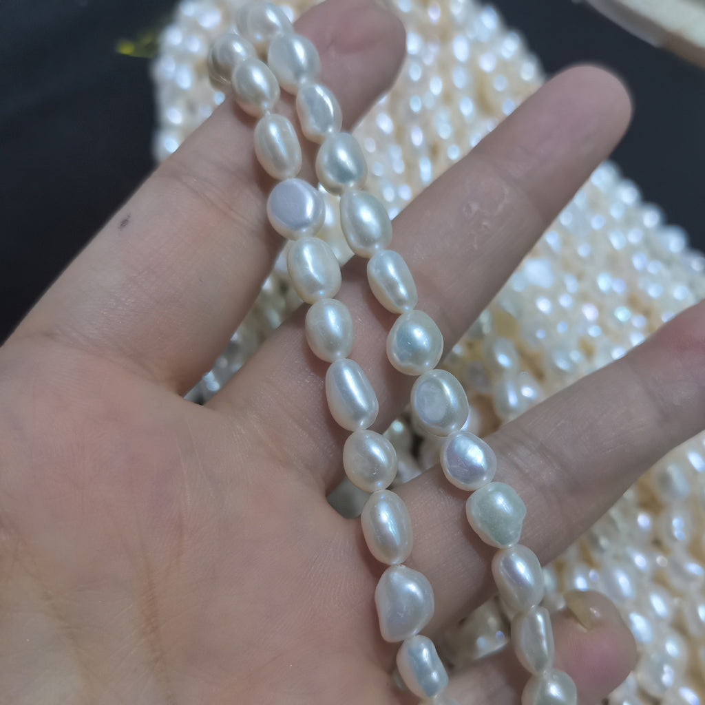Special A glare two-sided light pearl Baroque shaped straight hole irregular pearl handmade DIY jewelry accessories