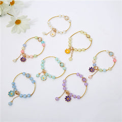 Aveuri - Flower Crystal String Beads Female Sunflower Bracelets