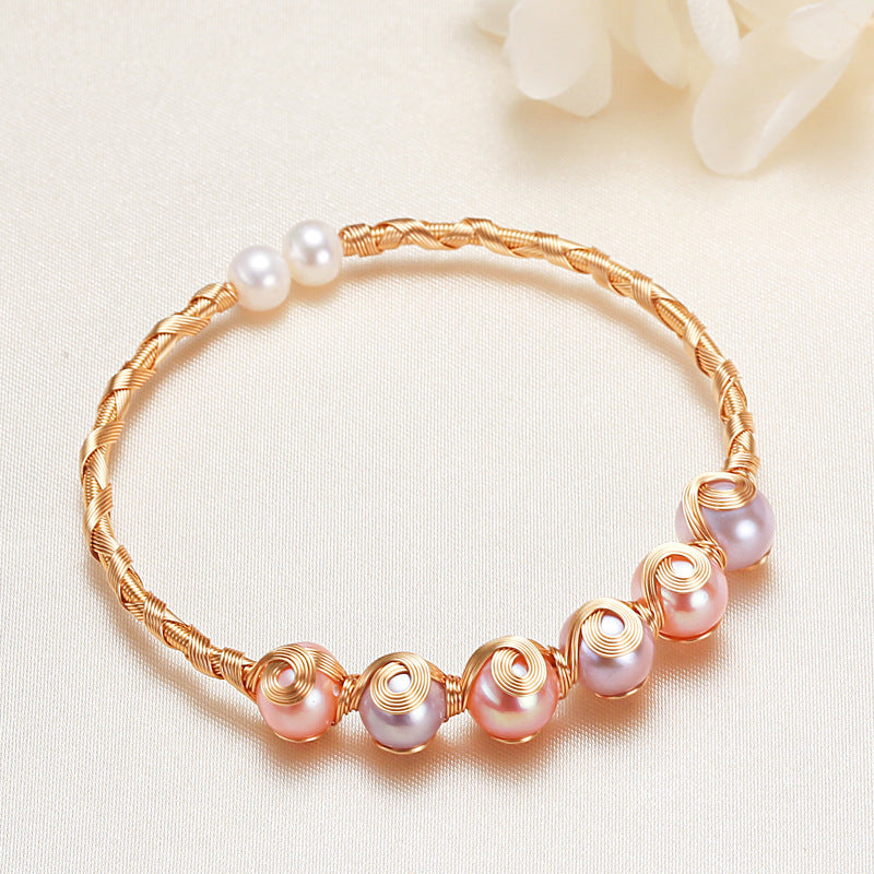 Aveuri A generation of Zhuji pearl wrap jewelry devil's eye booth supply fresh water pearl hand strand bracelet