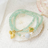 New double circle grape hand chain female INS retro pearl bracelet ancient wind hand-made jewelry girl bead bracelet