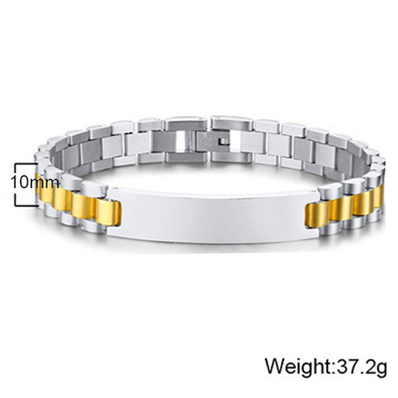 Aveuri - Steel Ornament Stainless Curved Can Carve Bracelets