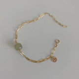 One-year-old one-inch joy Natural Hetian jade 14K package Jin Xi hand chain female transport evil spirits